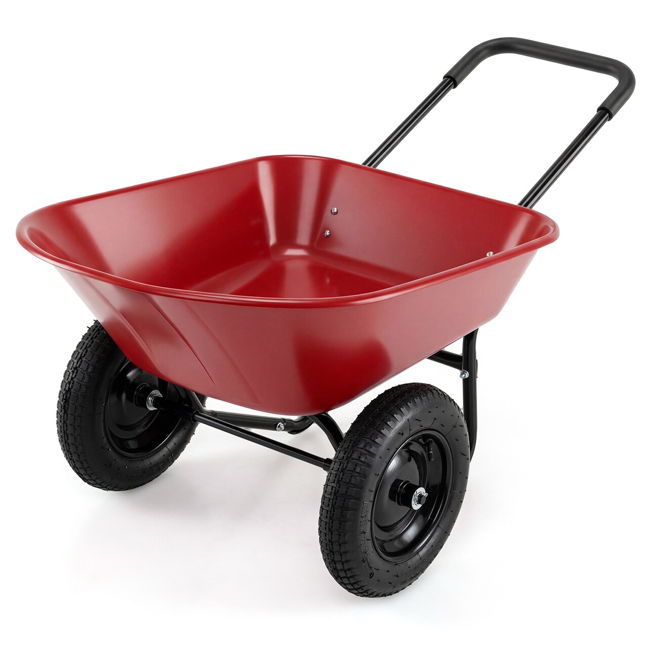 Garden Wheelbarrow 5-Cubic Feet Steel PP Frame 330 lbs Capacity